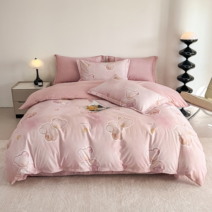 91家纺网 家纺一手货源 找家纺 （总）2024新款全棉加厚长绒棉数码印花四件套