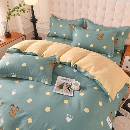 91家纺网 家纺一手货源 找家纺 （总）棉立方家纺 2023新款全棉喷气印花四件套及单品-床单款四件套