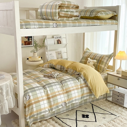 91家纺网 家纺一手货源 找家纺 （总）棉立方家纺 2024新款加厚学生床全棉三件套