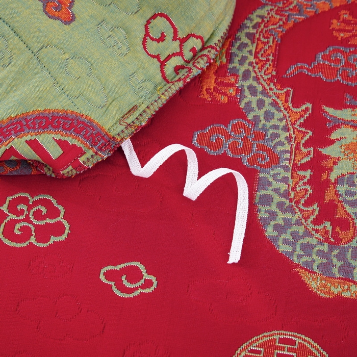 91家纺网 家纺一手货源 找家纺 鲁爱 2025新款三层纱床盖款四件套 龙凤呈祥-正红