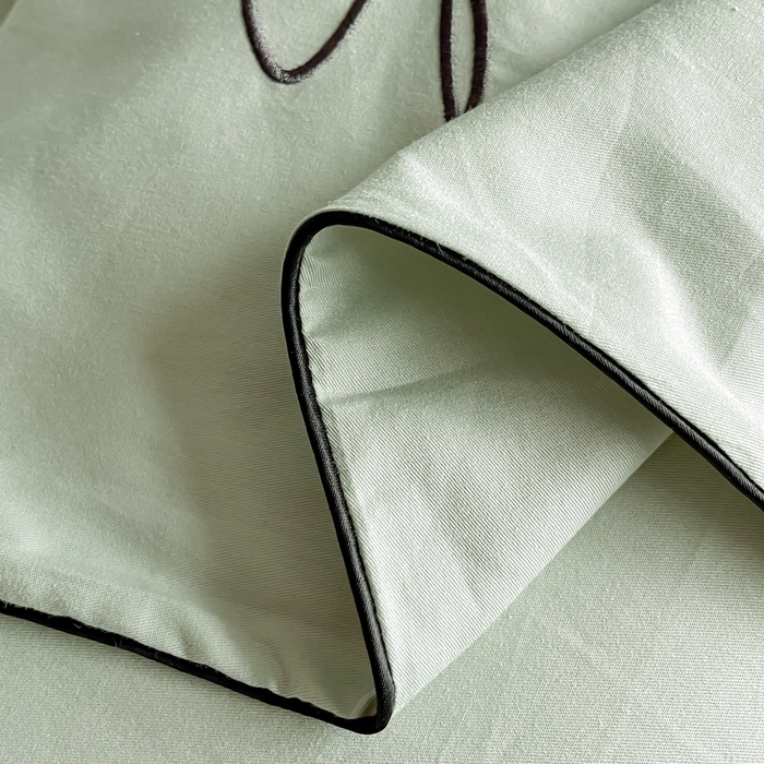 91家纺网 家纺一手货源 找家纺 一帆毯业 2024新款全棉纯色刺绣麻绳滚边四件套 繁星蓝