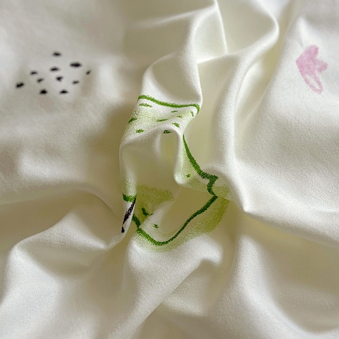 91家纺网 家纺一手货源 找家纺 阿曼达 2024新款ins博主风法式南法风浪漫系列花边款印花水洗m四件套 南法风-果园