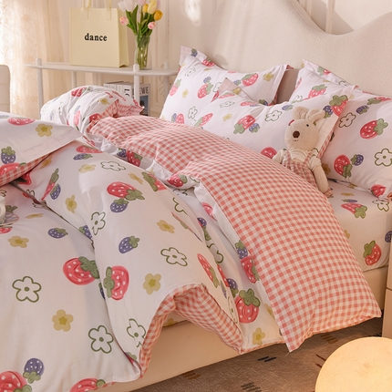 91家纺网 家纺一手货源 找家纺 （总）棉立方家纺 2023新款全棉喷气印花四件套及单品-床笠款四件套