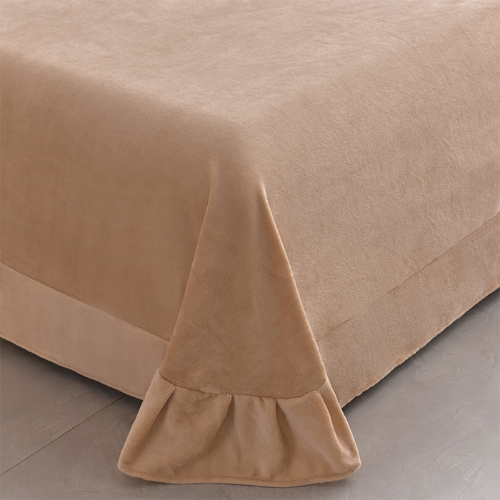 91家纺网 家纺一手货源 找家纺 爱上家居 2024新款AB版兔兔绒牛奶绒四件套 驼色