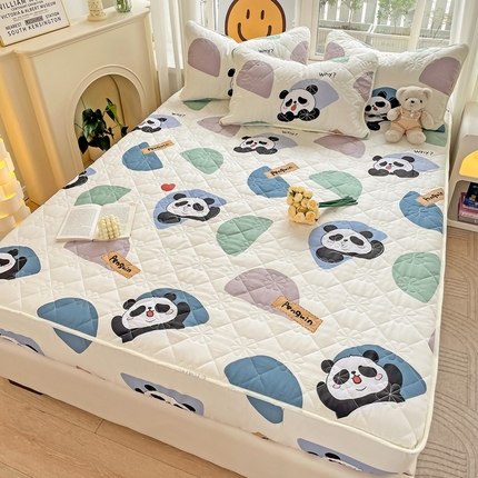 91家纺网 家纺一手货源 找家纺 （总）棉立方家纺 2023新款全棉夹棉喷气印花四件套及单品-单床笠