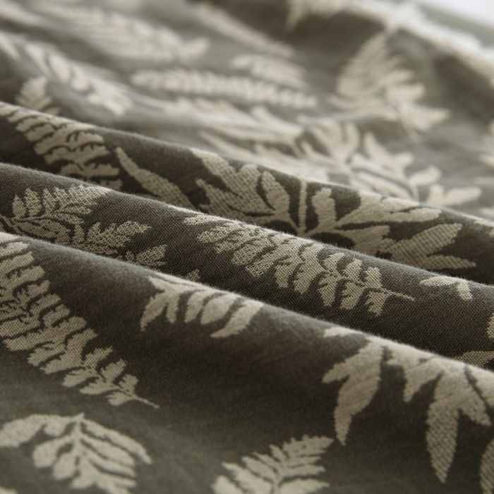 91家纺网 家纺一手货源 找家纺 鲁爱 2025新款全棉色织双层纱布流苏款四件套 扶苏-绿