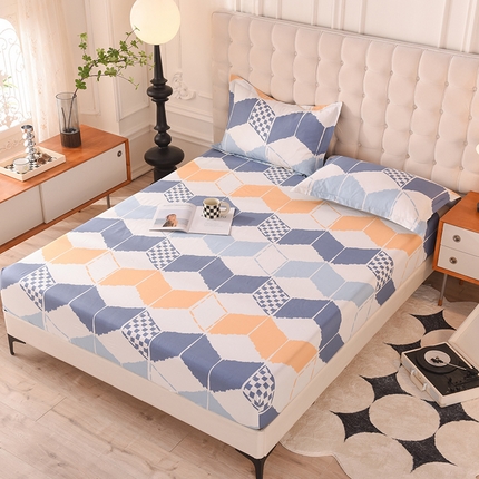 91家纺网 家纺一手货源 找家纺 （总）棉立方家纺 2023新款全棉喷气印花四件套及单品-单床笠