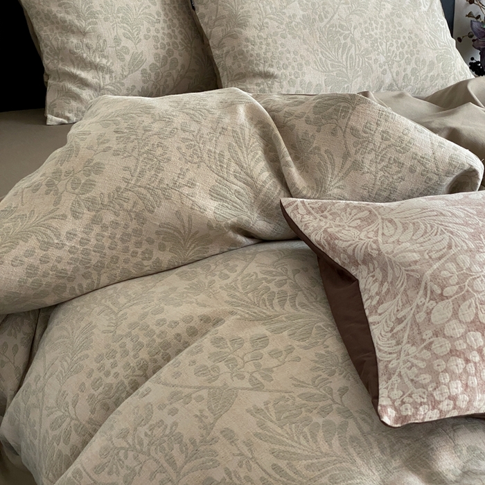 91家纺网 家纺一手货源 找家纺 赫帛 2024新款60支全棉色织提花水洗棉-七草 七草-绿色