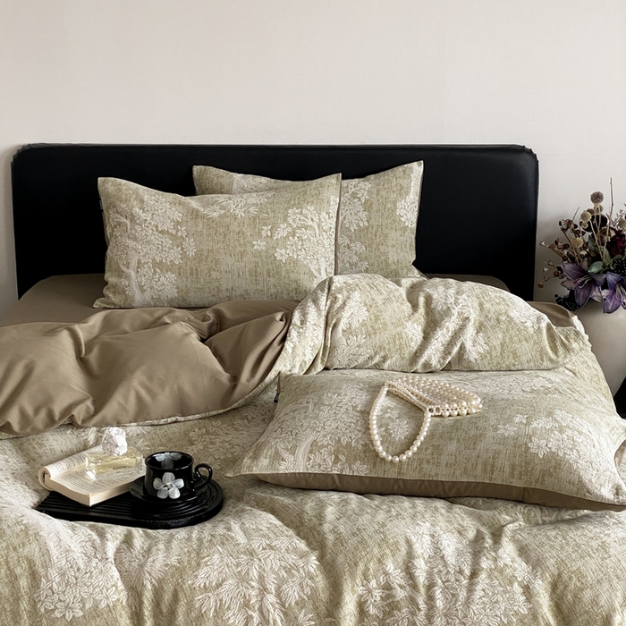 91家纺网 家纺一手货源 找家纺 （总）赫帛 2024新款60支全棉色织提花水洗棉-椿野