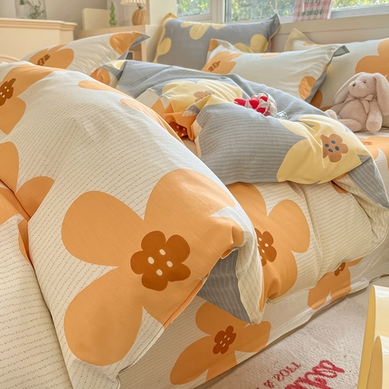 91家纺网 家纺一手货源 找家纺 （总）棉立方家纺 2023新款全棉喷气印花四件套 风格2-床单款四件套