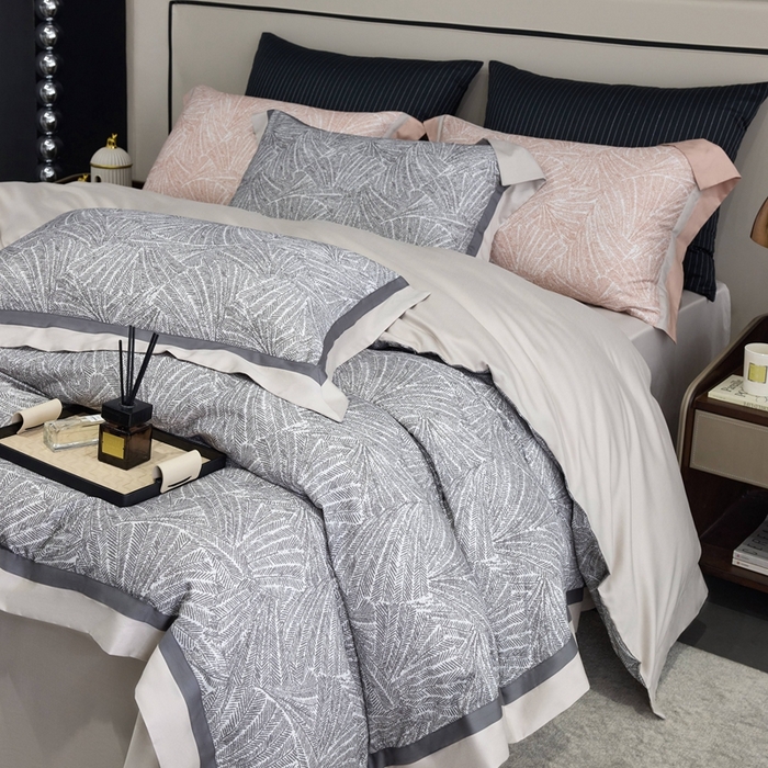 91家纺网 家纺一手货源 找家纺 榻尚 2024新款天丝棉磨毛数码印花工艺款四件套-慕奈 慕奈 高级灰