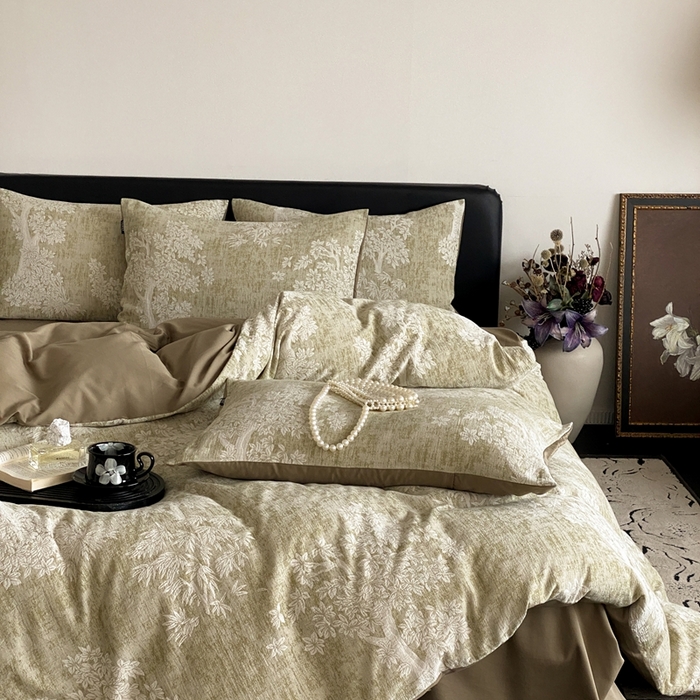 91家纺网 家纺一手货源 找家纺 （总）赫帛 2024新款60支全棉色织提花水洗棉-椿野