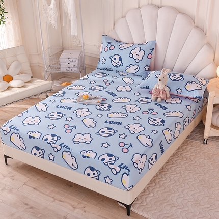 91家纺网 家纺一手货源 找家纺 （总）棉立方家纺 2023新款全棉喷气印花四件套及单品-单床笠