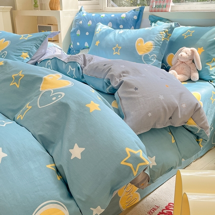 91家纺网 家纺一手货源 找家纺 （总）棉立方家纺 2023新款全棉喷气印花四件套 风格2-床单款四件套