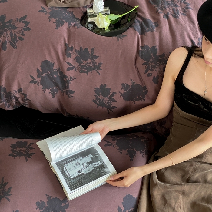 91家纺网 家纺一手货源 找家纺 赫帛 2024新款60支全棉色织提花水洗棉-伊芙 伊芙-玫瑰棕