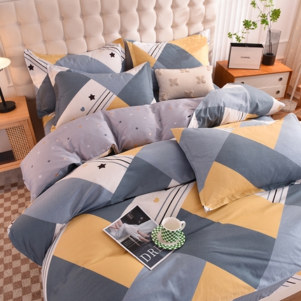 91家纺网 家纺一手货源 找家纺 （总）棉立方家纺 2023新款全棉喷气印花四件套及单品-床单款四件套