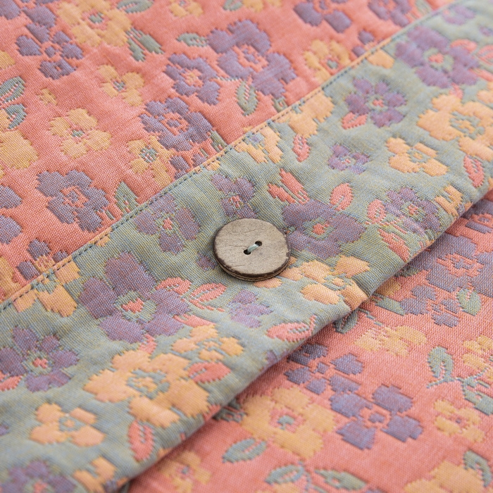 91家纺网 家纺一手货源 找家纺 鲁爱 2025新款三层纱床盖款四件套 清新之歌-粉