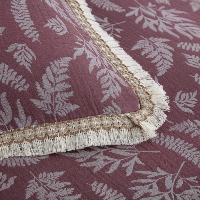 91家纺网 家纺一手货源 找家纺 （总）鲁爱 2025新款全棉色织双层纱布流苏款四件套