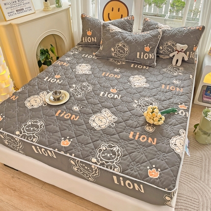 91家纺网 家纺一手货源 找家纺 （总）棉立方家纺 2023新款全棉夹棉喷气印花四件套及单品-单床笠