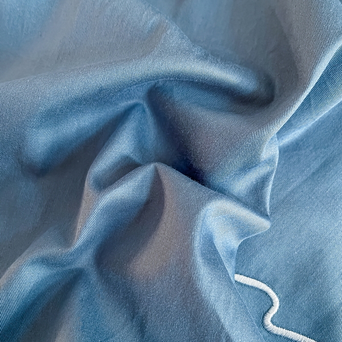 91家纺网 家纺一手货源 找家纺 一帆毯业 2024新款全棉纯色刺绣麻绳滚边四件套 宾利蓝