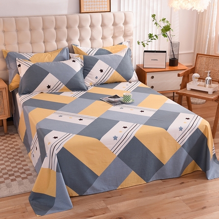 91家纺网 家纺一手货源 找家纺 （总）棉立方家纺 2023新款全棉喷气印花四件套及单品-单床单