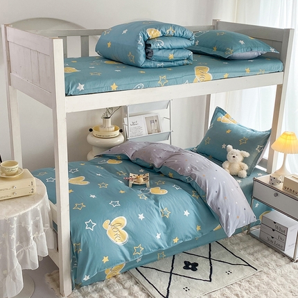 91家纺网 家纺一手货源 找家纺 （总）棉立方家纺 2024新款加厚学生床全棉三件套