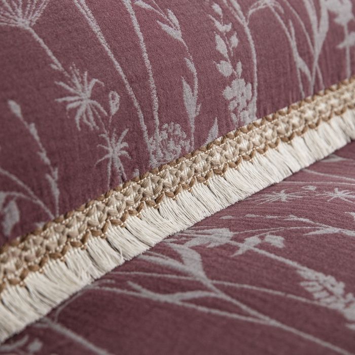 91家纺网 家纺一手货源 找家纺 鲁爱 2025新款全棉色织双层纱布流苏款四件套 云影-豆沙