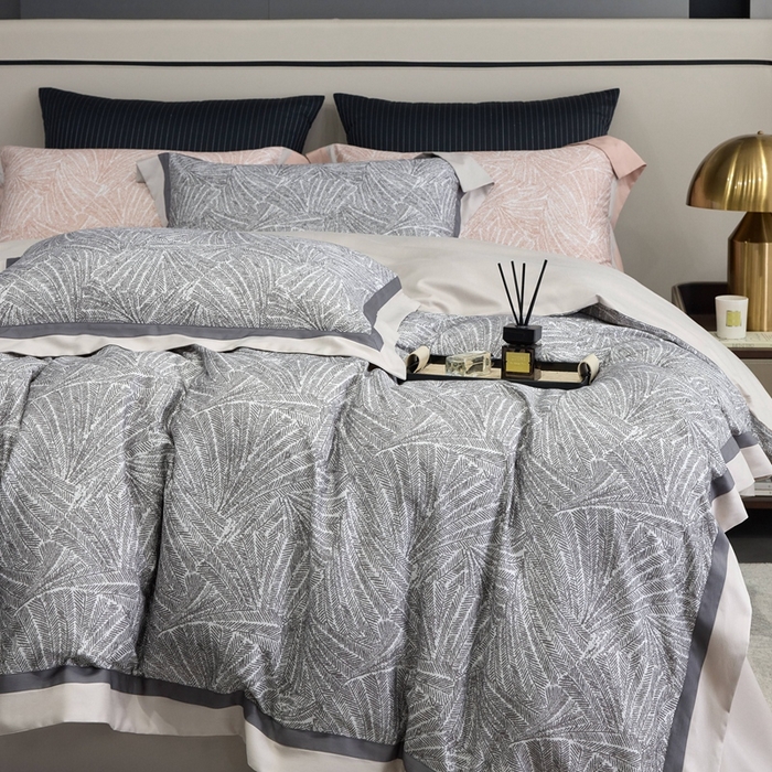 91家纺网 家纺一手货源 找家纺 榻尚 2024新款天丝棉磨毛数码印花工艺款四件套-慕奈 慕奈 高级灰