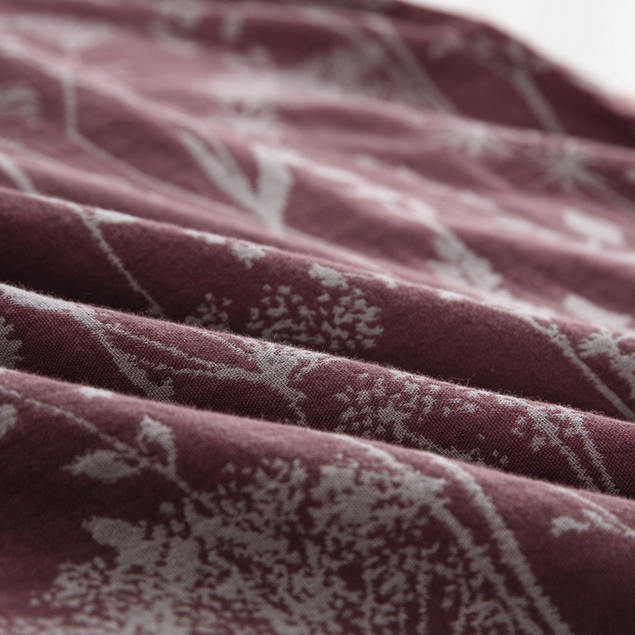 91家纺网 家纺一手货源 找家纺 鲁爱 2025新款全棉色织双层纱布流苏款四件套 云影-豆沙