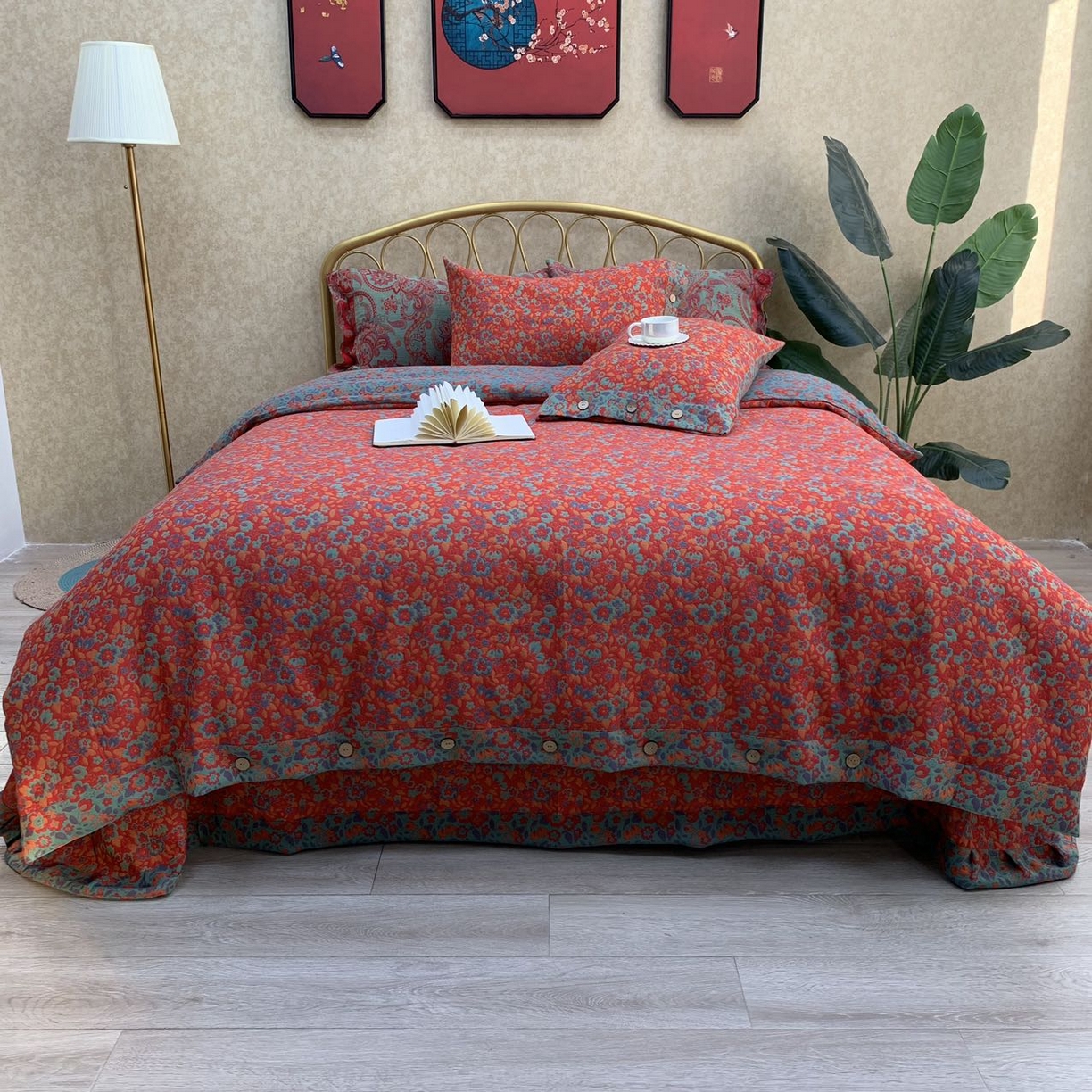 91家纺网 家纺一手货源 找家纺 （总）鲁爱 2025新款三层纱床盖款四件套