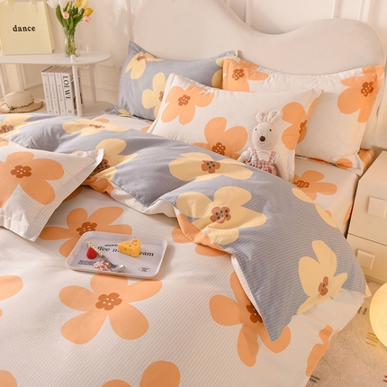 91家纺网 家纺一手货源 找家纺 （总）棉立方家纺 2023新款全棉喷气印花四件套及单品-床单款四件套