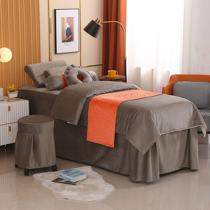 琪宝阁 2024新款立丝绒美 容床罩套件-欧若拉 香槟