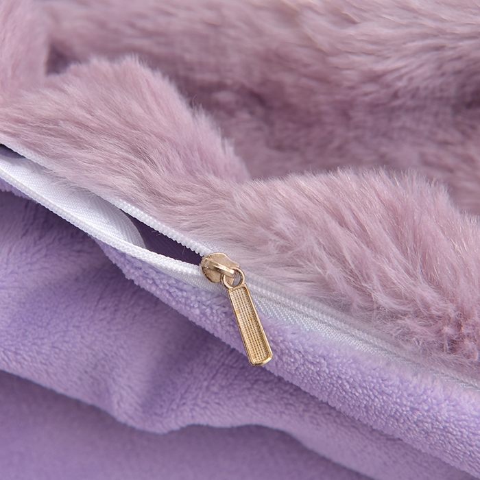 91家纺网 家纺一手货源 找家纺 爱上家居 2024新款AB版兔兔绒牛奶绒四件套 紫色