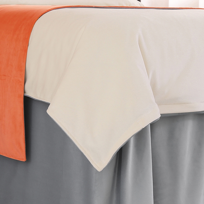 91家纺网 家纺一手货源 找家纺 琪宝阁 2024新款立丝绒美 容床罩套件-欧若拉 蓝灰