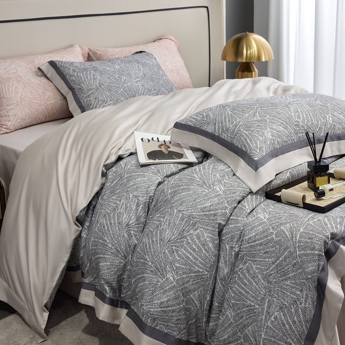 91家纺网 家纺一手货源 找家纺 榻尚 2024新款天丝棉磨毛数码印花工艺款四件套-慕奈 慕奈 高级灰