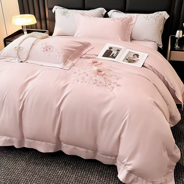 91家纺网 家纺一手货源 找家纺 玖玖爱家纺 2024新款艾阳绒四件套-西班牙庄园 西班牙庄园粉