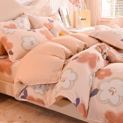 91家纺网 家纺一手货源 找家纺 （总）棉立方家纺 2023新款全棉喷气印花四件套及单品-床笠款四件套