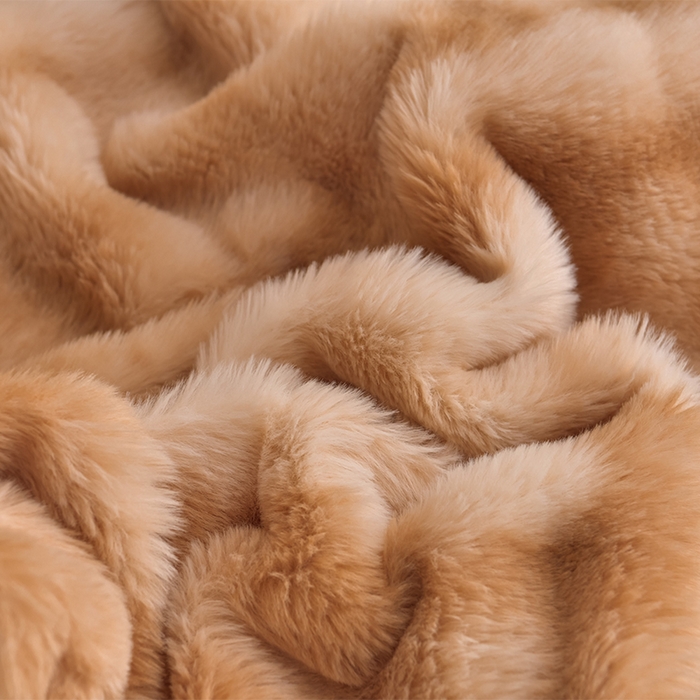 91家纺网 家纺一手货源 找家纺 爱上家居 2024新款AB版兔兔绒牛奶绒四件套 驼色