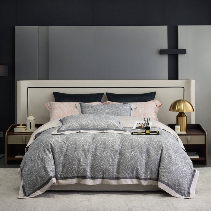 91家纺网 家纺一手货源 找家纺 榻尚 2024新款天丝棉磨毛数码印花工艺款四件套-慕奈 慕奈 高级灰