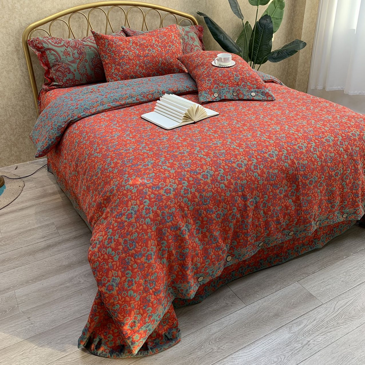 91家纺网 家纺一手货源 找家纺 （总）鲁爱 2025新款三层纱床盖款四件套