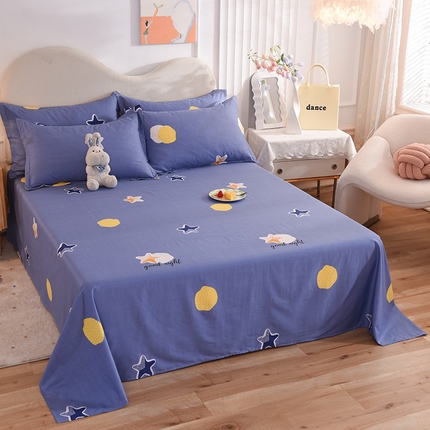 91家纺网 家纺一手货源 找家纺 （总）棉立方家纺 2023新款全棉喷气印花四件套及单品-单床单