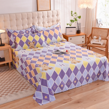 91家纺网 家纺一手货源 找家纺 （总）棉立方家纺 2023新款全棉喷气印花四件套及单品-单床单