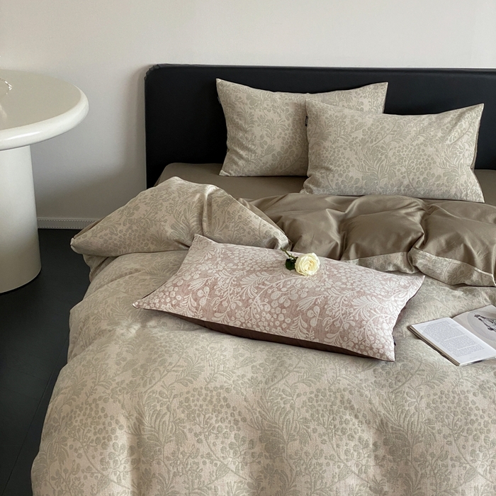 91家纺网 家纺一手货源 找家纺 赫帛 2024新款60支全棉色织提花水洗棉-七草 七草-绿色