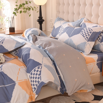 91家纺网 家纺一手货源 找家纺 （总）棉立方家纺 2023新款全棉喷气印花四件套及单品-床笠款四件套