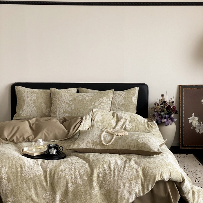 91家纺网 家纺一手货源 找家纺 （总）赫帛 2024新款60支全棉色织提花水洗棉-椿野