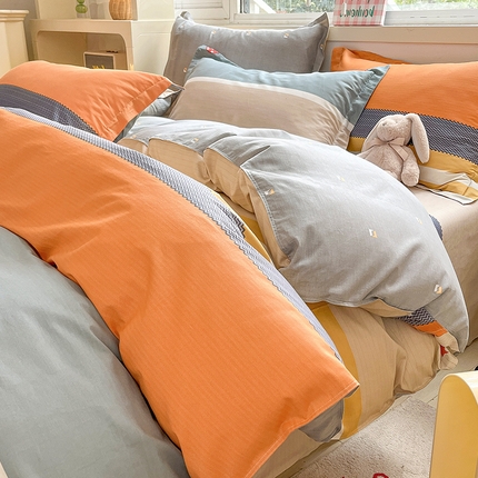 91家纺网 家纺一手货源 找家纺 （总）棉立方家纺 2023新款全棉喷气印花四件套 风格2-床笠款四件套