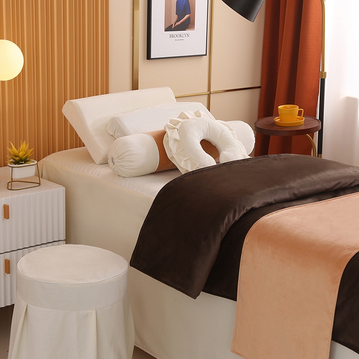 91家纺网 家纺一手货源 找家纺 琪宝阁 2024新款立丝绒美 容床罩套件-欧若拉 咖啡