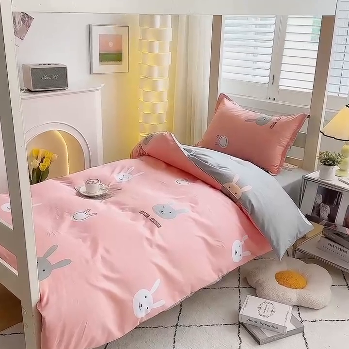 91家纺网 家纺一手货源 找家纺 （总）京天家纺 2024新款全棉印花13372学生三件套