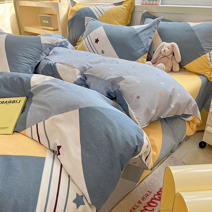 91家纺网 家纺一手货源 找家纺 （总）棉立方家纺 2023新款全棉喷气印花四件套 风格2-床单款四件套