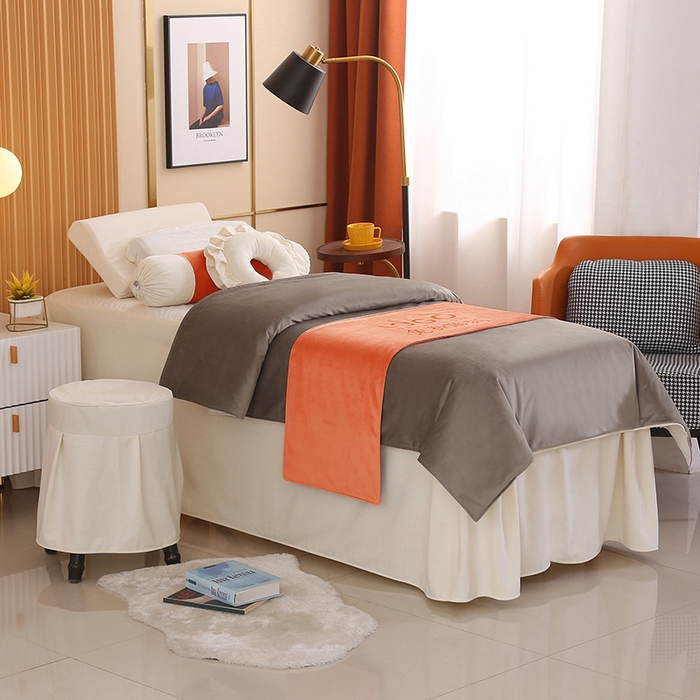 91家纺网 家纺一手货源 找家纺 琪宝阁 2024新款立丝绒美 容床罩套件-欧若拉 香槟